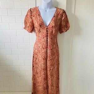 Zara Embroidered Red and Black Bohemian Maxi Dress